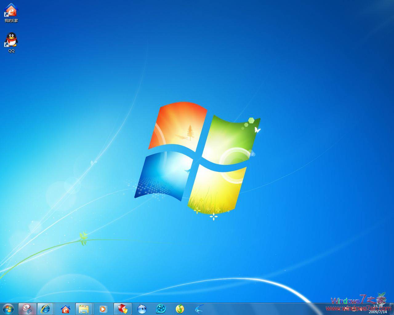 Windows7 7600 X86中文版安装完毕，上图