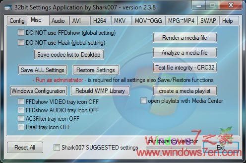 Win7codecs 2.3.8 Final Windows7上优秀的解码包