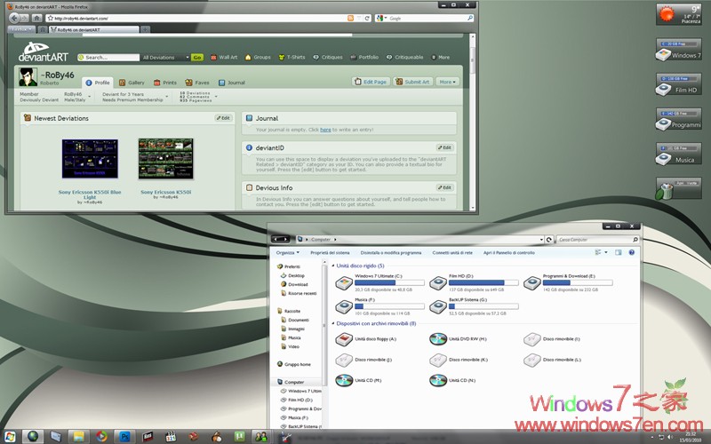 Windows7深色毛玻璃主题RoBy46 Theme