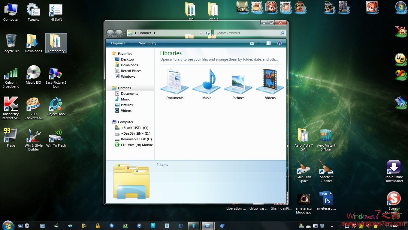 Windows7深色Aero主题 Aero Vista 7 SiN