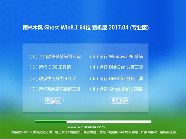 笔记本安装雨林木风win8