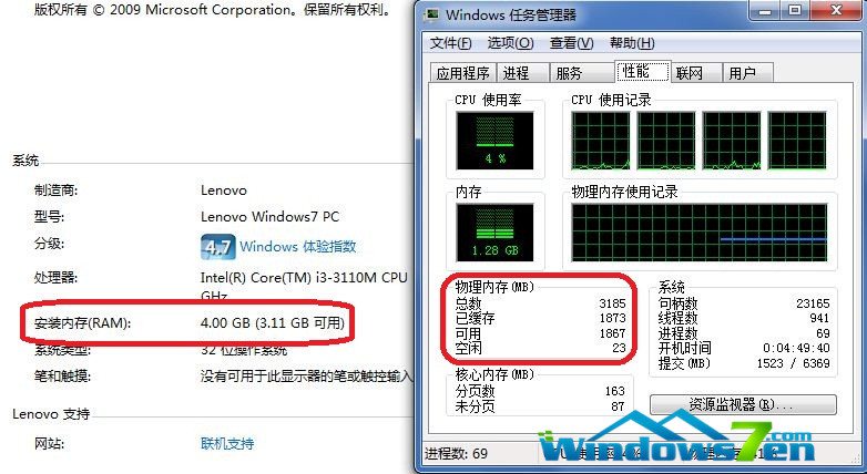 1494744077113328.jpg win7 32位旗舰版无法使用4g内存