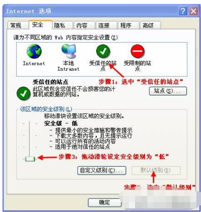 设置受信任站点