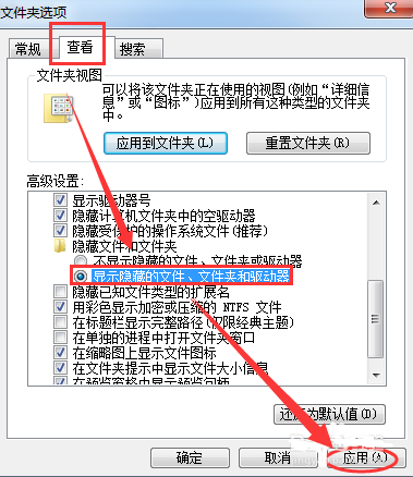 打开隐藏文件夹